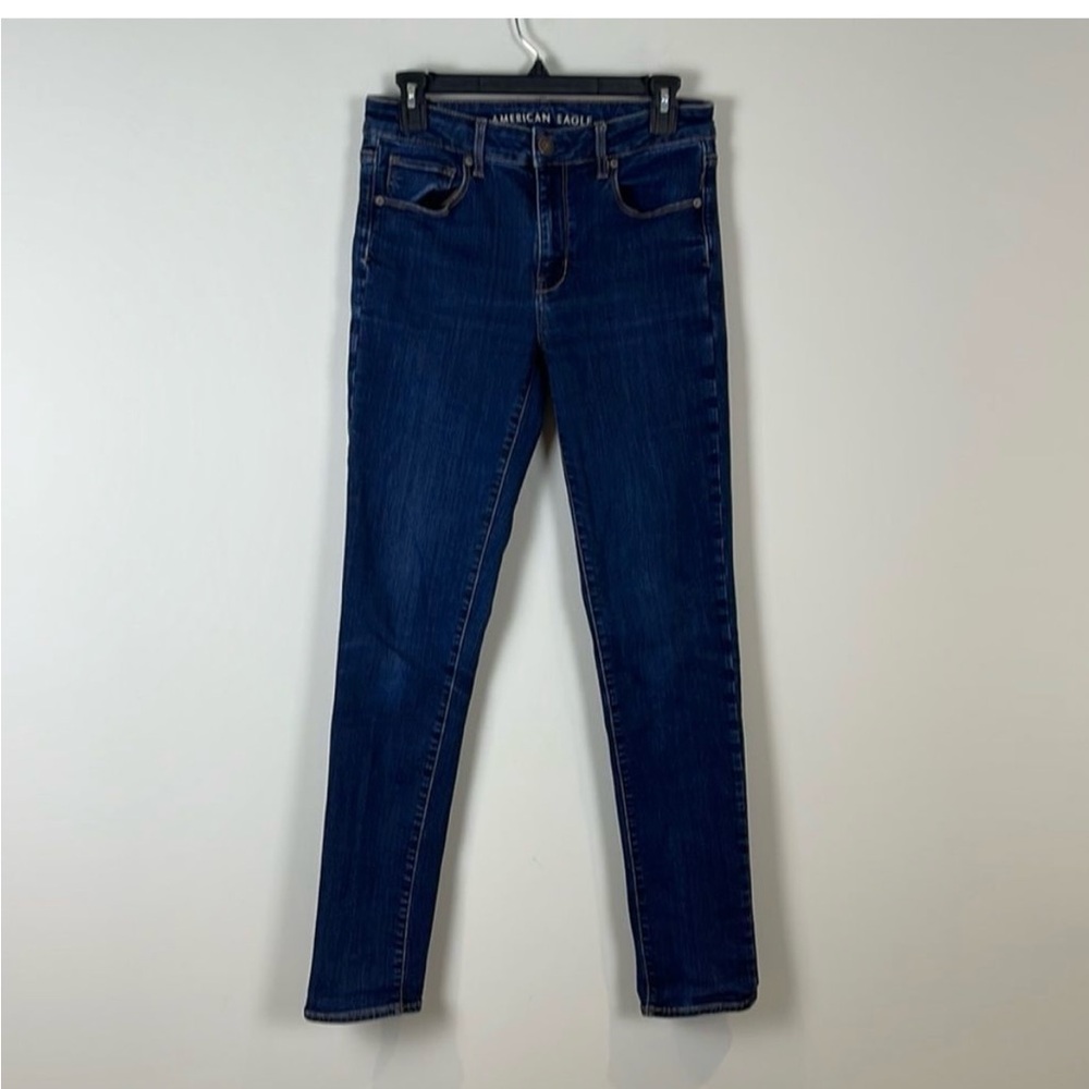 American Eagle Super Stretch Hi-Rise Skinny Super Stretch Jeans Size 4 Long Blue